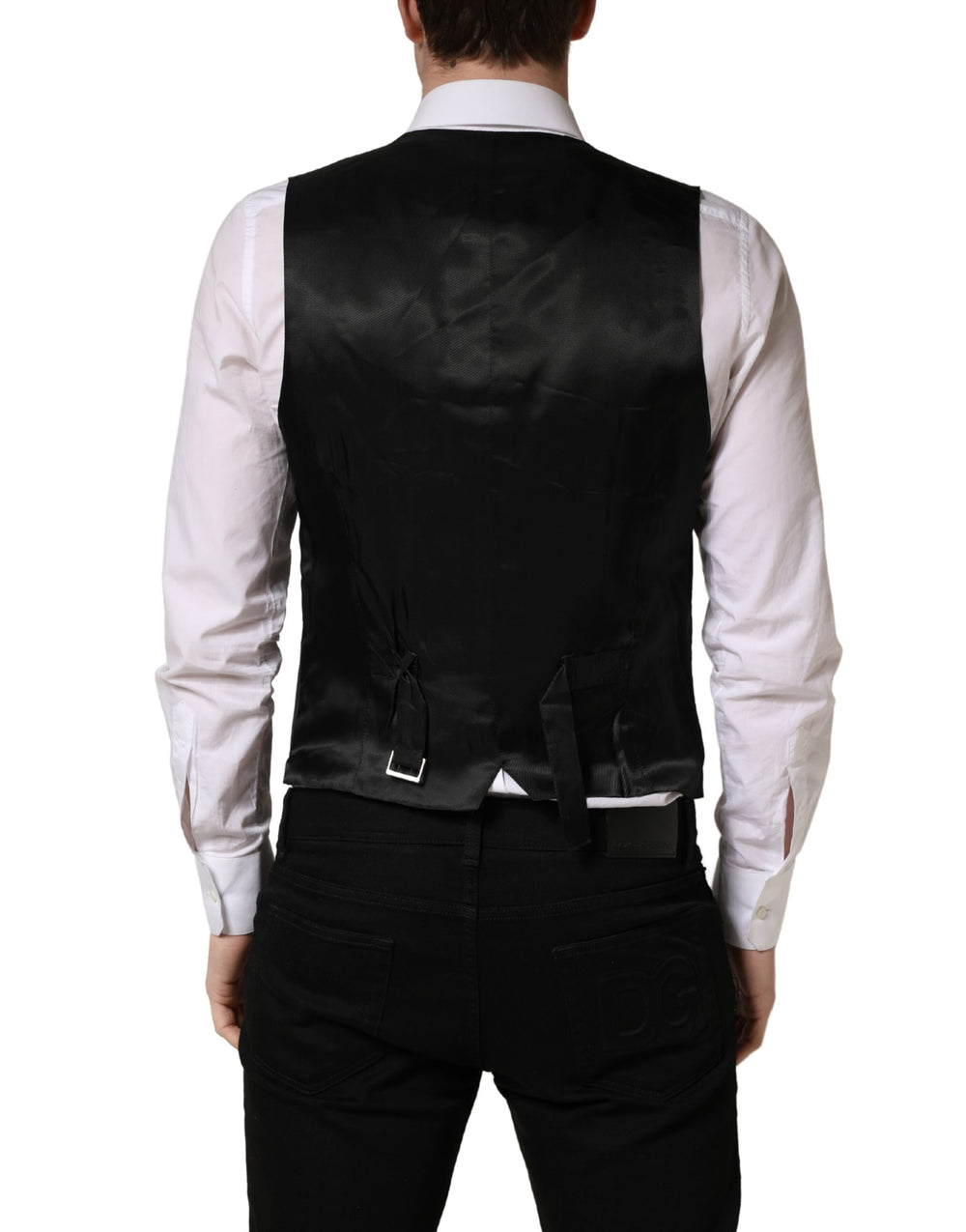 Dolce & Gabbana Virgin Wool and Silk Waistcoat in Black