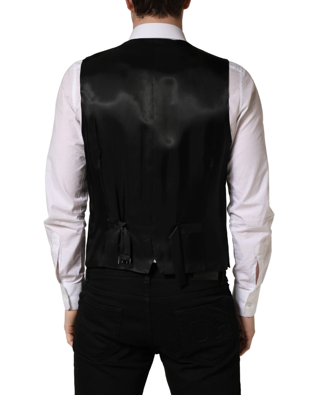 Dolce & Gabbana Virgin Wool and Silk Waistcoat in Dark Grey