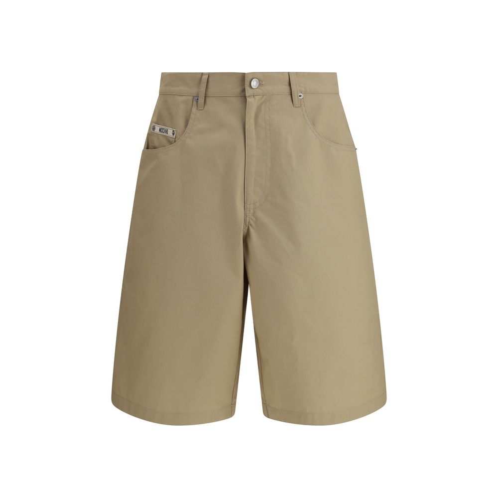 Moschino Cotton Bermuda Shorts in Beige
