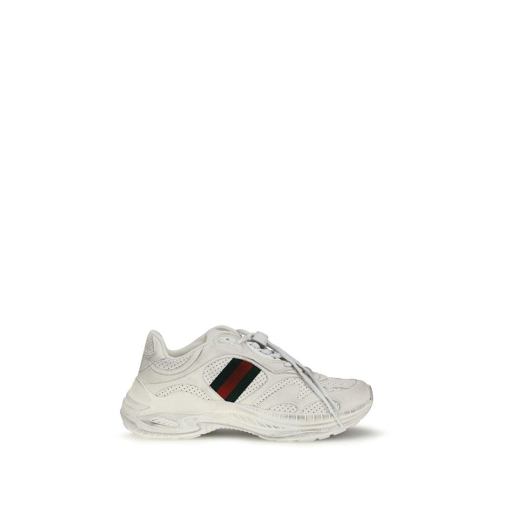 Gucci Calfskin Leather Low-Top Sneakers in White