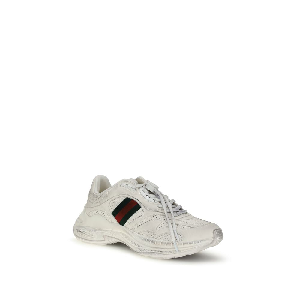 Gucci Calfskin Leather Low-Top Sneakers in White