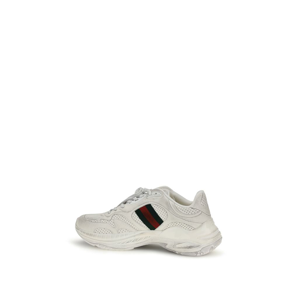 Gucci Calfskin Leather Low-Top Sneakers in White