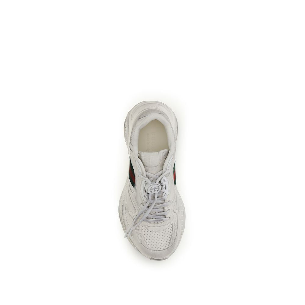 Gucci Calfskin Leather Low-Top Sneakers in White