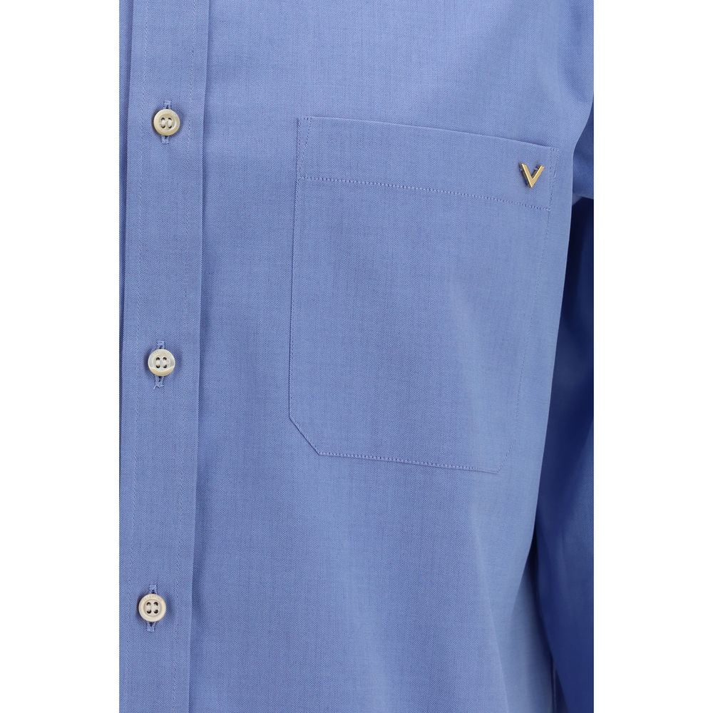 Valentino Cotton Oxford Shirt in Blue