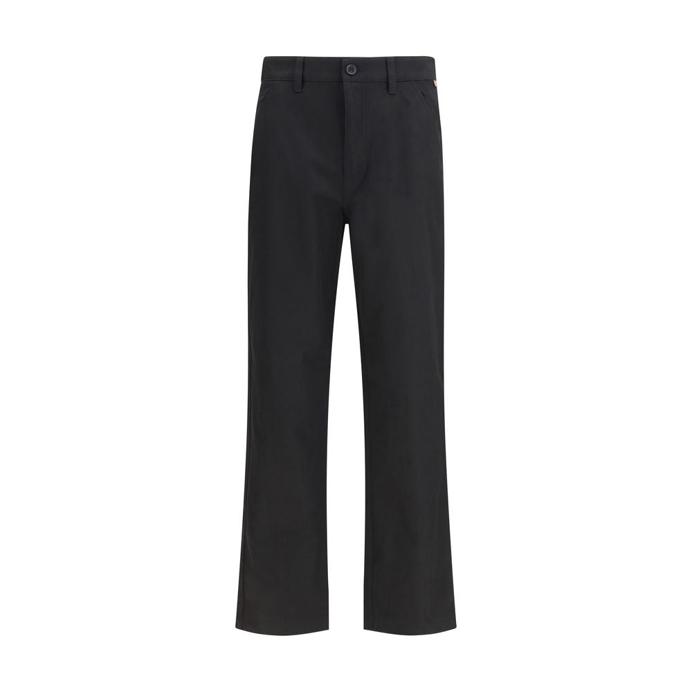 Burberry Cotton Twill Chino Trousers in Black mens luxury fashion - Mens Edit
