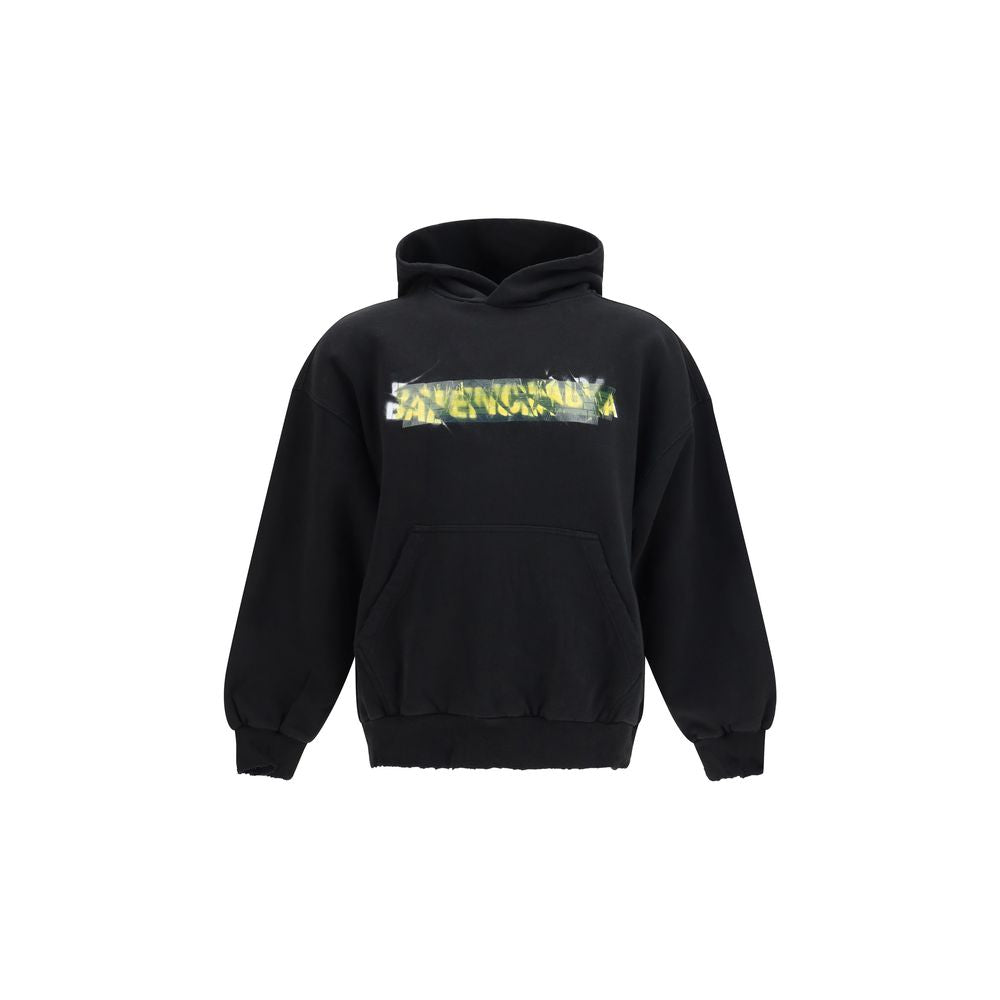 Balenciaga Messy Spray Cotton Fleece Hoodie