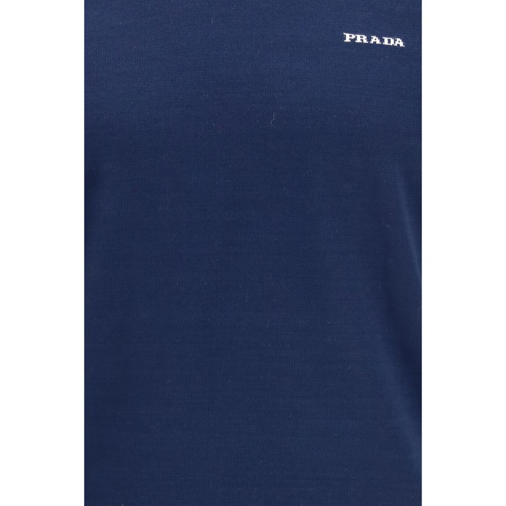 Prada Cotton Jersey T-Shirt in Blue