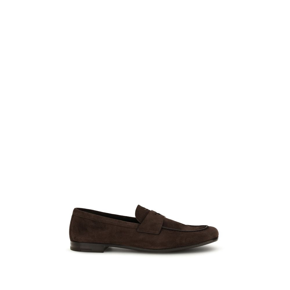 Prada Δερμάτινα Slip-On Loafers σε Καφέ