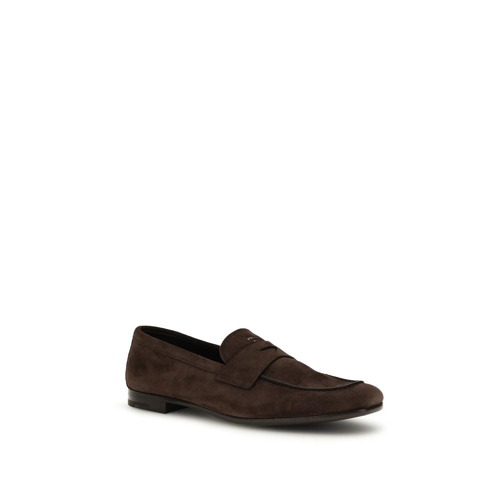 Prada Δερμάτινα Slip-On Loafers σε Καφέ