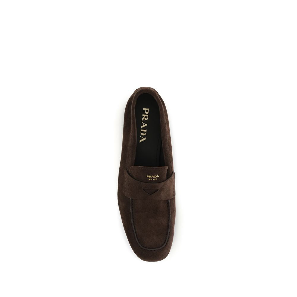 Prada Δερμάτινα Slip-On Loafers σε Καφέ