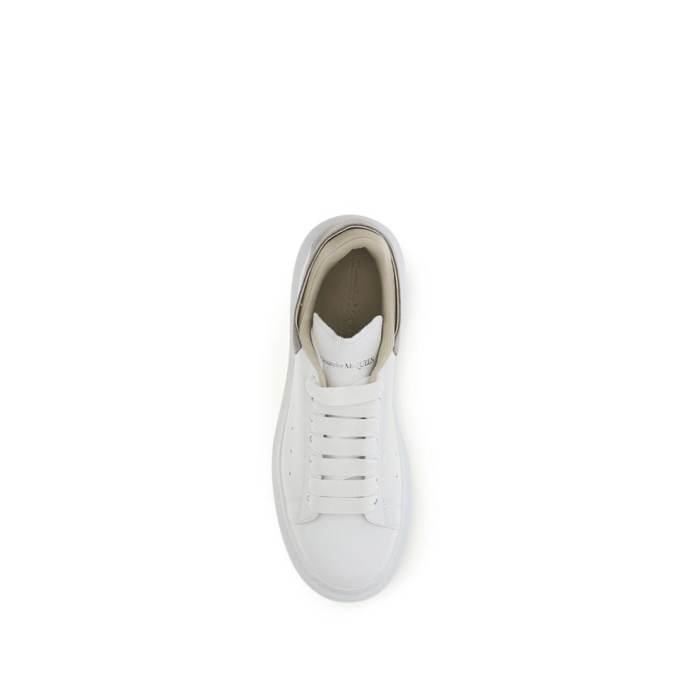 Alexander McQueen Chunky Calf Leather Sneakers in White