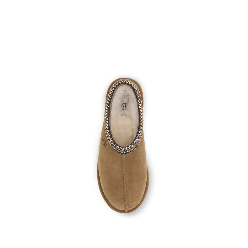 UGG Tasman II Suede Mules in Beige