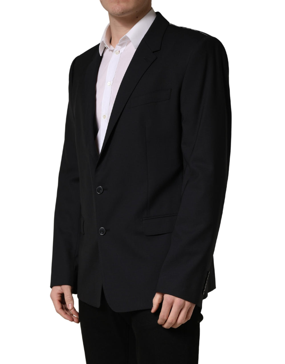 Dolce & Gabbana Virgin Wool Blazer in Dark Blue