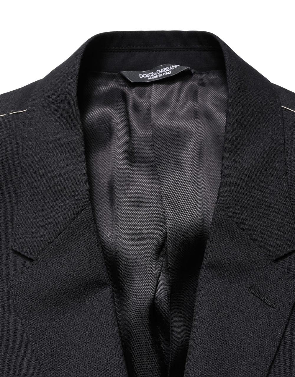 Dolce & Gabbana Virgin Wool Blazer in Dark Blue