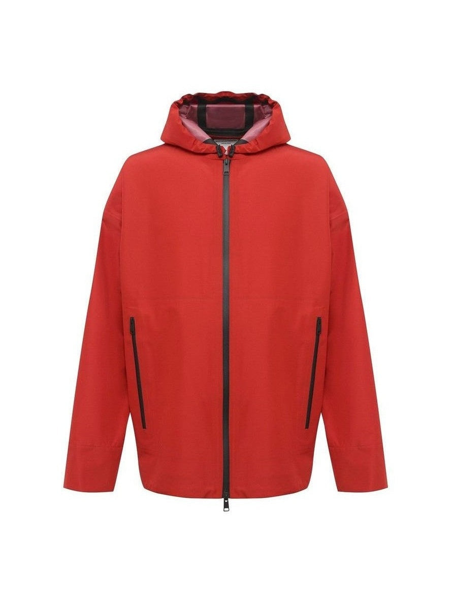 Bottega Veneta Hooded Jacket Multicolor Polyamide Water Repellent Zip Closure Made In Italy