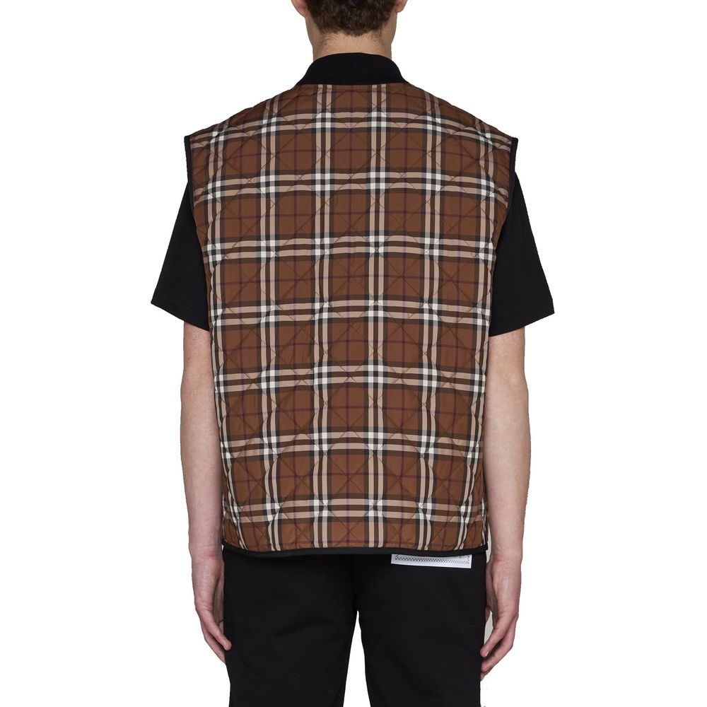 Burberry Vest από Πολυεστέρα σε Καφέ με Archivio Check Μοτίβο