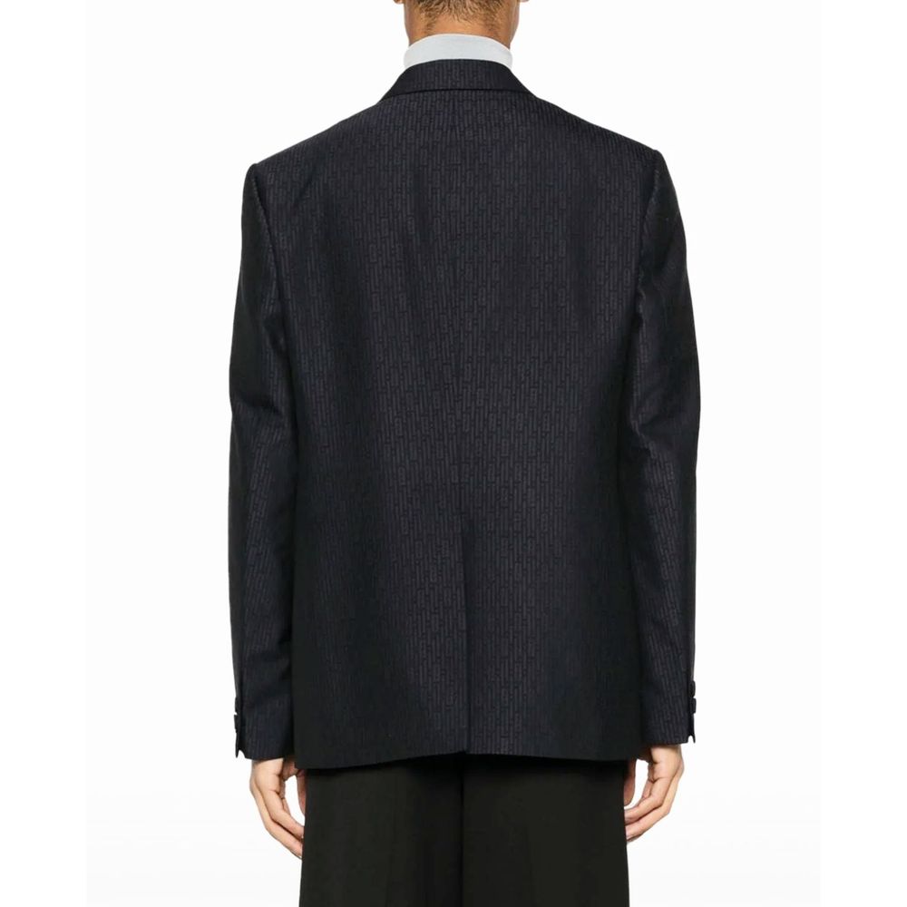 Fendi Wool-Blend Gabardine Blazer in Blue