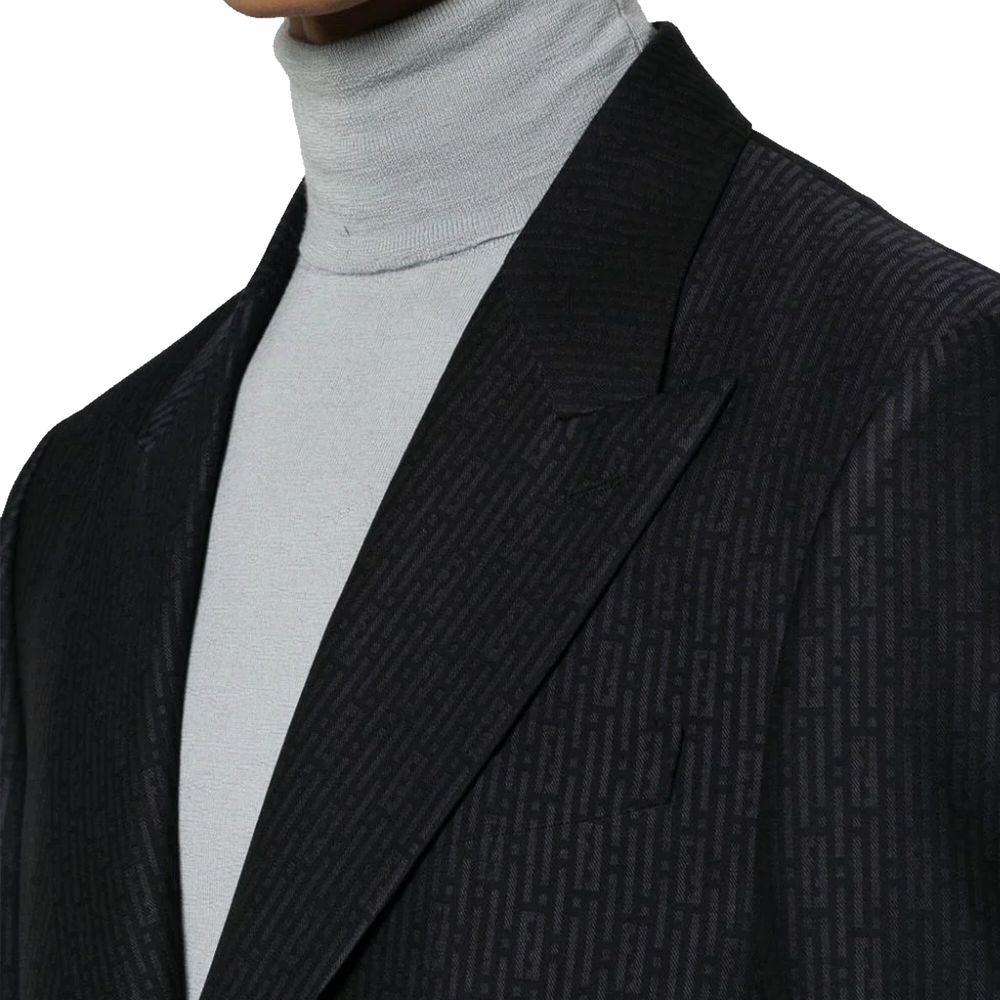 Fendi Wool-Blend Gabardine Blazer in Blue
