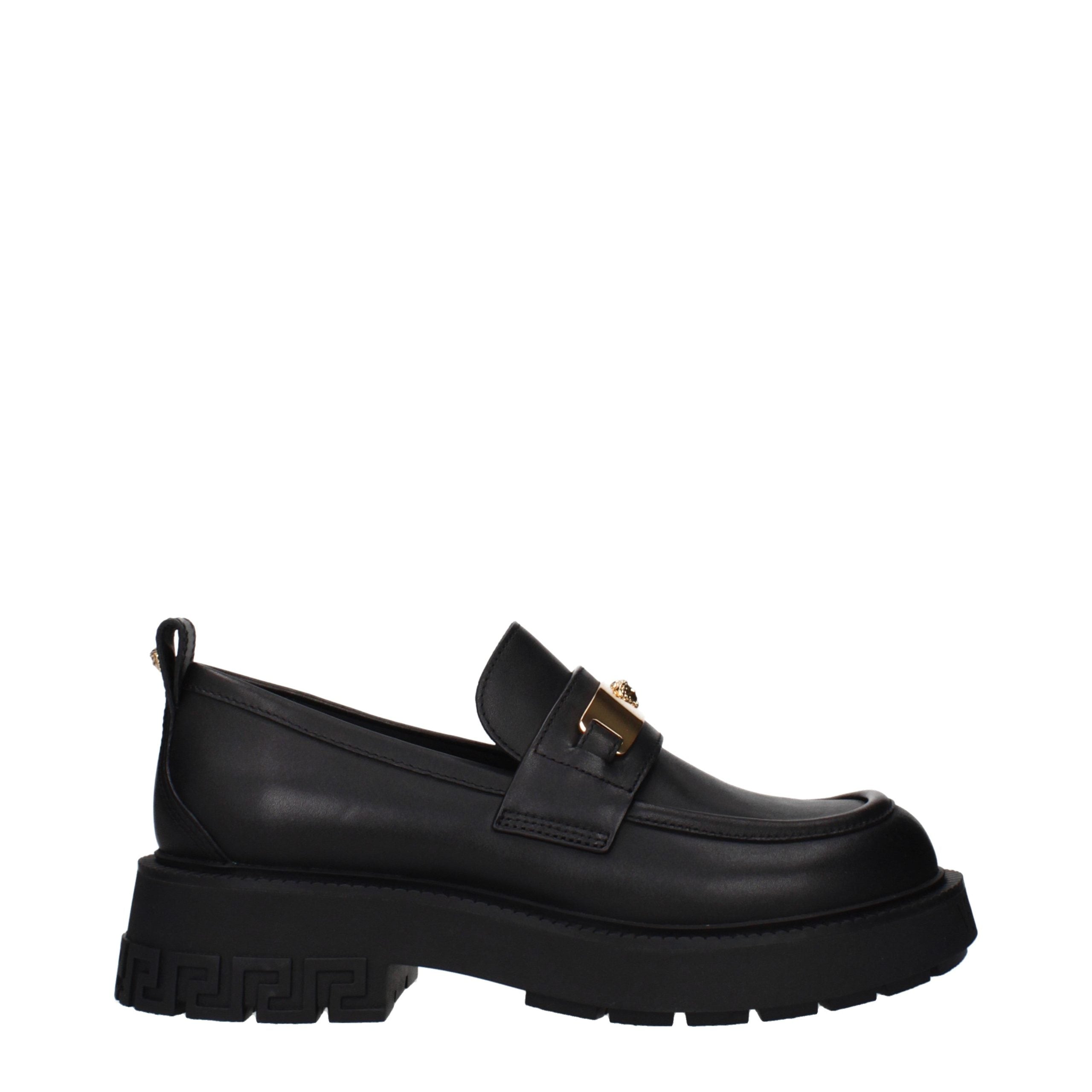 Versace Slip-On Loafers Leather Front Logo