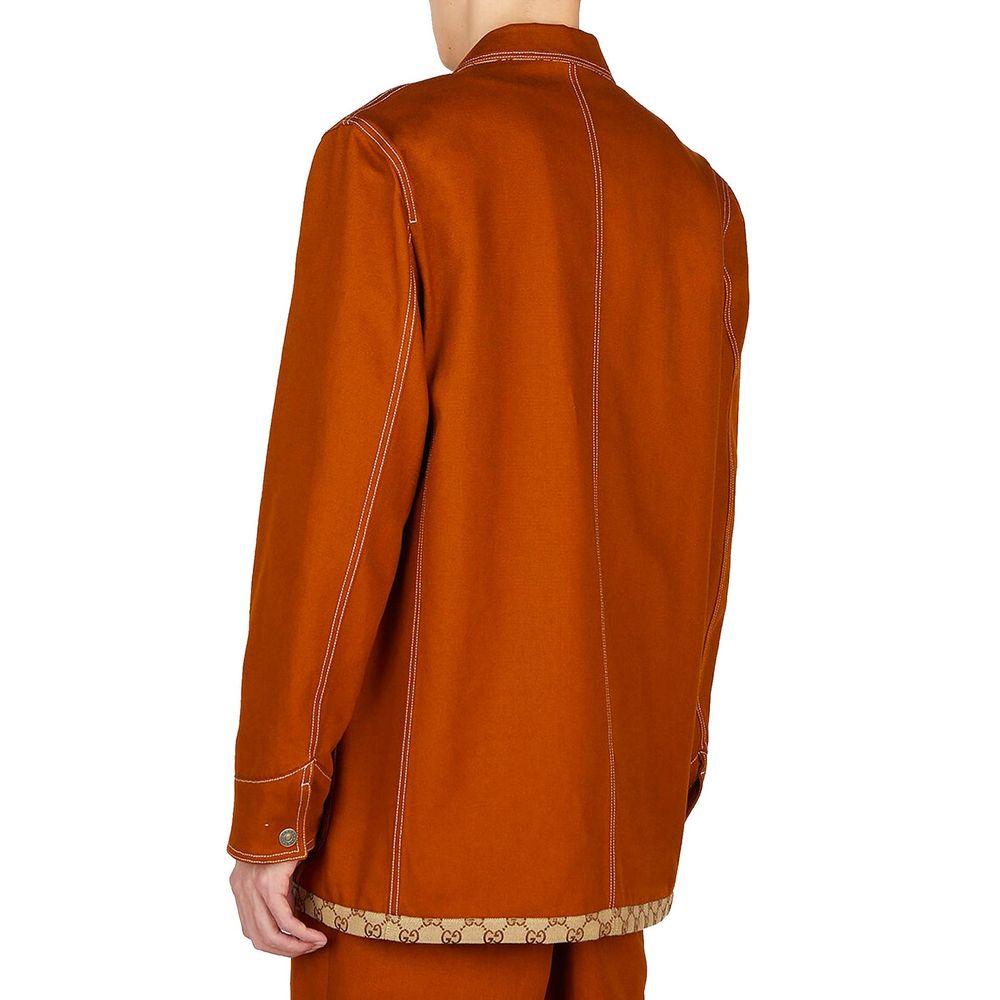 Gucci Cotton Overcoat in Brown