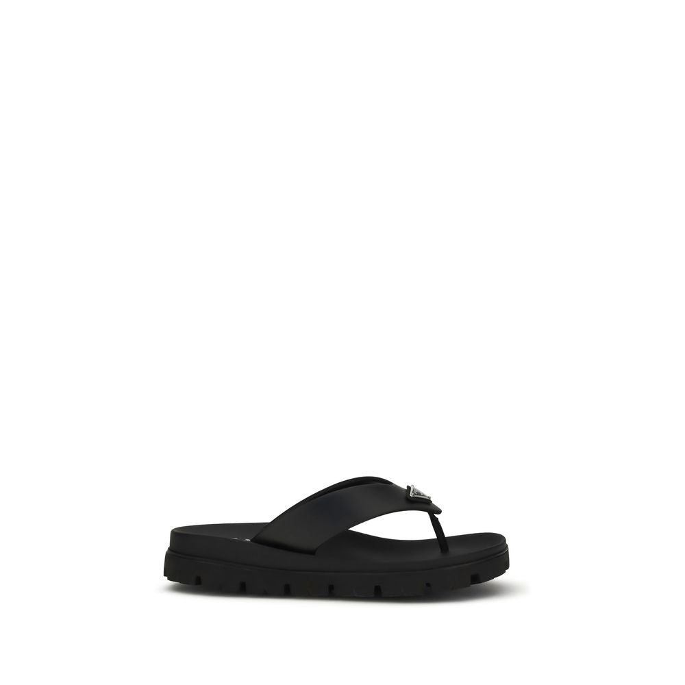 Black Calf Leather Bos Taurus Flip-Flop Sandals mens luxury fashion - Mens Edit
