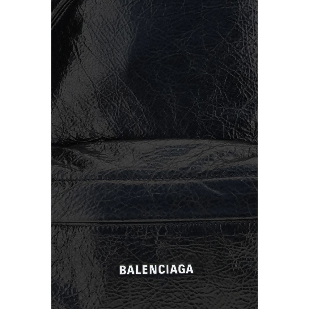 Balenciaga Explorer Asymmetric Nylon Backpack in Black