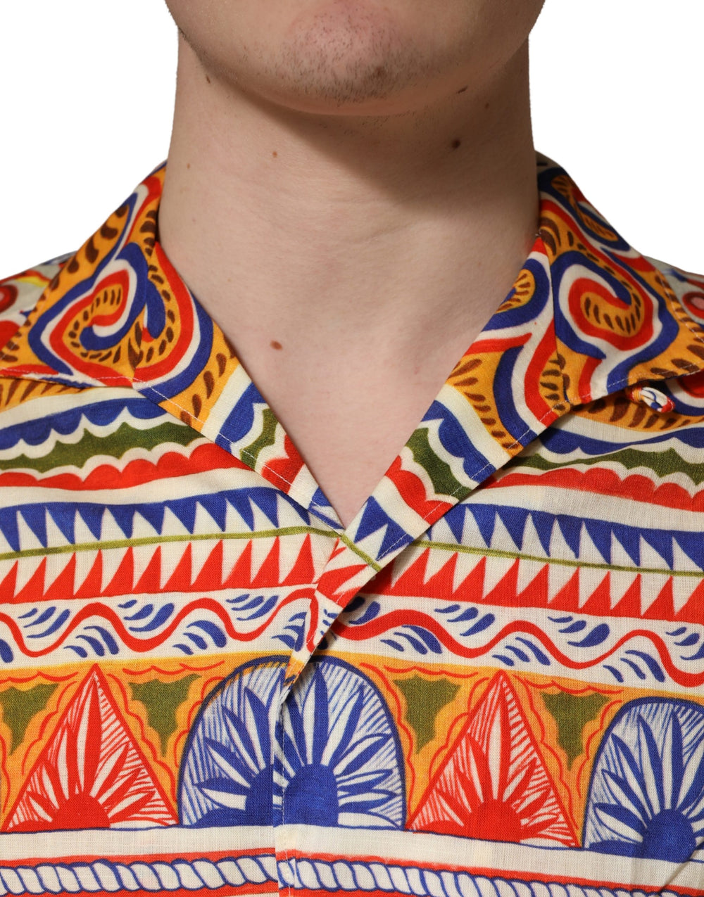 Dolce & Gabbana Sicilian Carretto Cotton Shirt in Multicolor