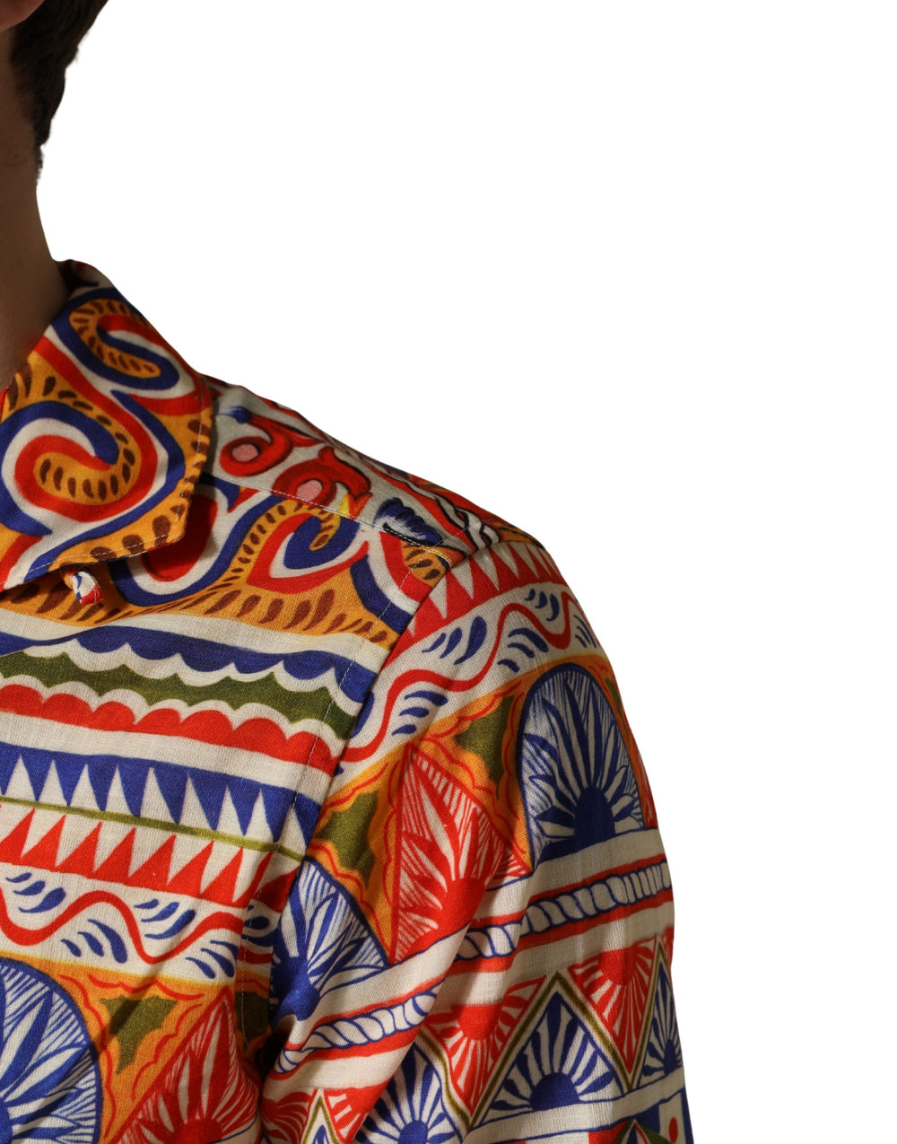 Dolce & Gabbana Sicilian Carretto Cotton Shirt in Multicolor