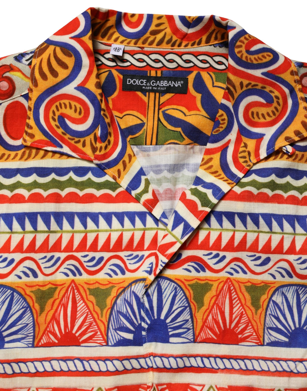 Dolce & Gabbana Sicilian Carretto Cotton Shirt in Multicolor
