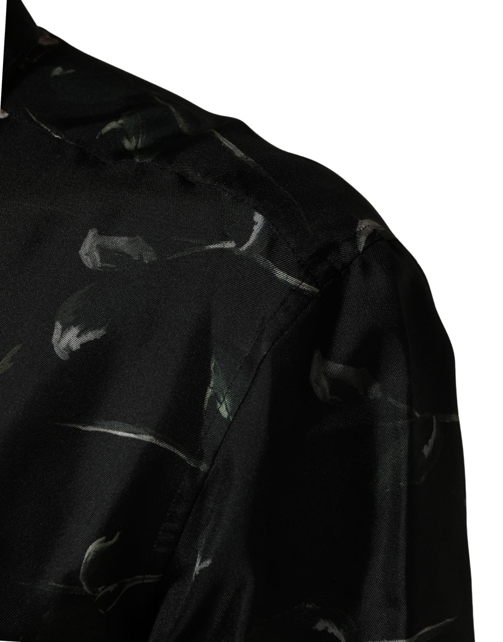 Dolce & Gabbana 100% Silk Floral Print Shirt in Black