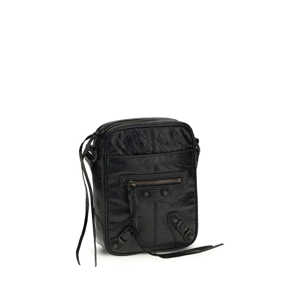 Balenciaga Le City Vertical Shoulder Bag από Arena Lambskin σε Μαύρο