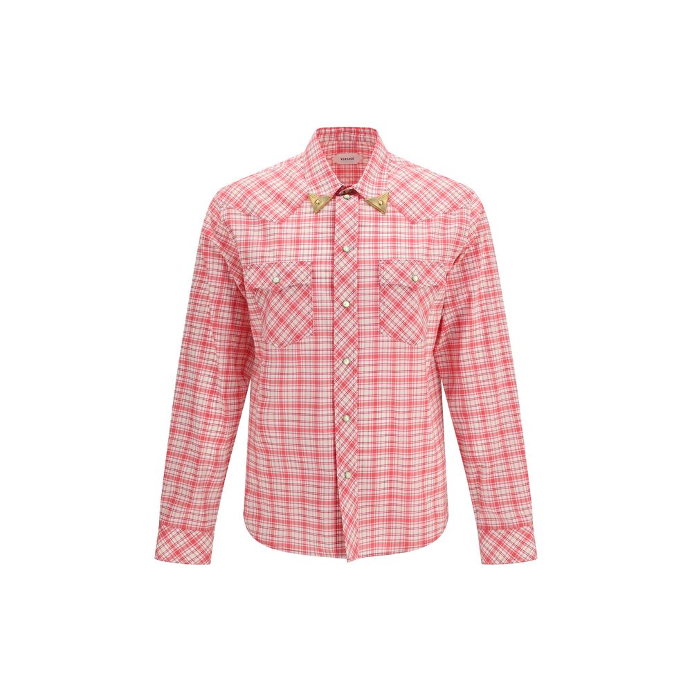 Versace Cotton Checkered Shirt in Multicolour