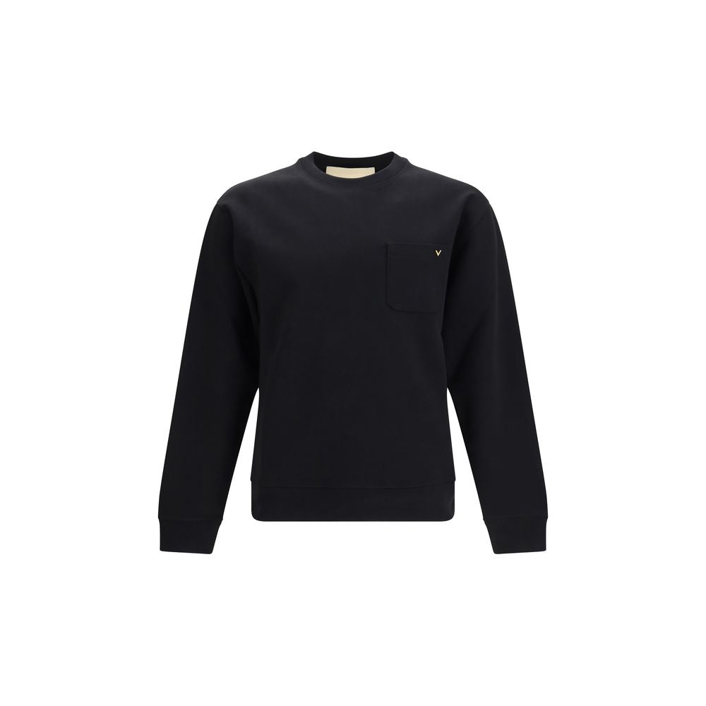 Valentino Cotton Jersey Crewneck Sweatshirt in Black
