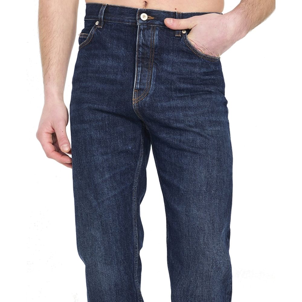 Loewe Cotton Straight-Leg Jeans in Blue