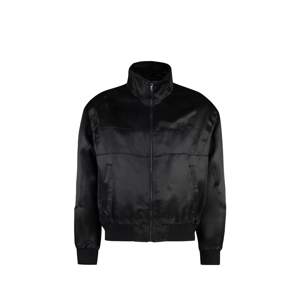 Saint Laurent Silk Bomber Jacket in Black