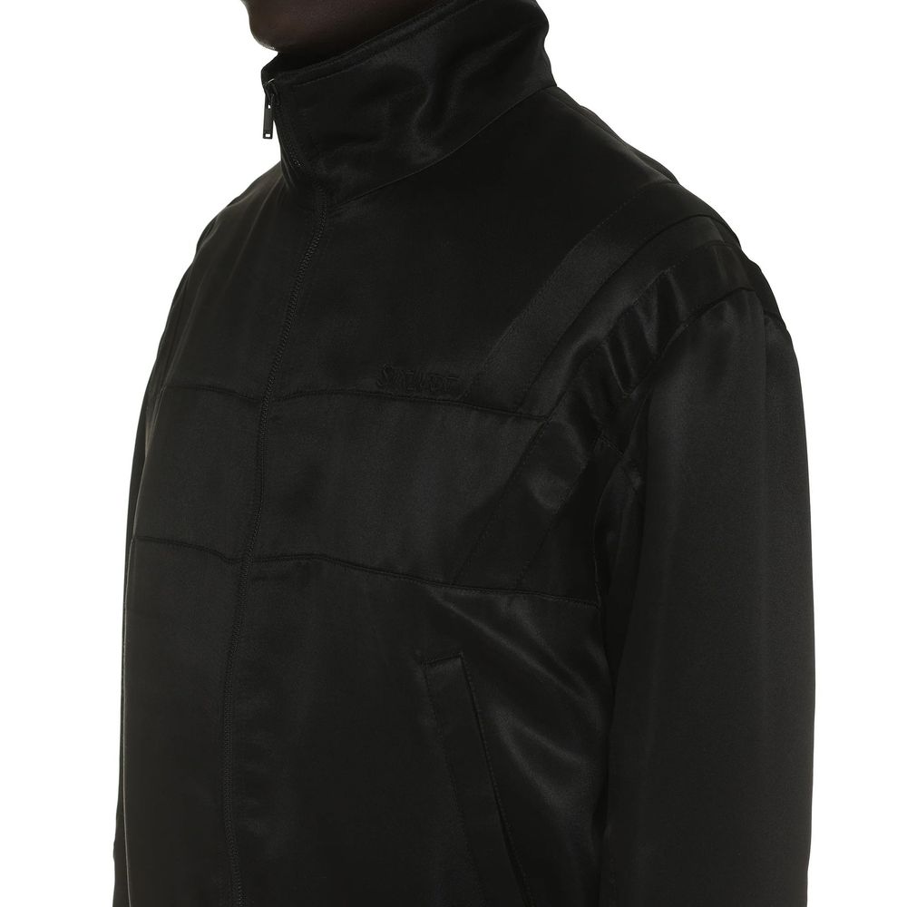 Saint Laurent Silk Bomber Jacket in Black