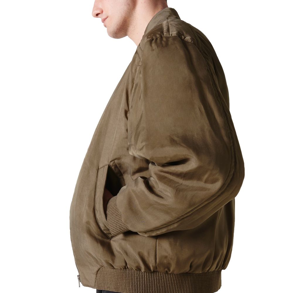 Saint Laurent Cupro Bomber Jacket in Green