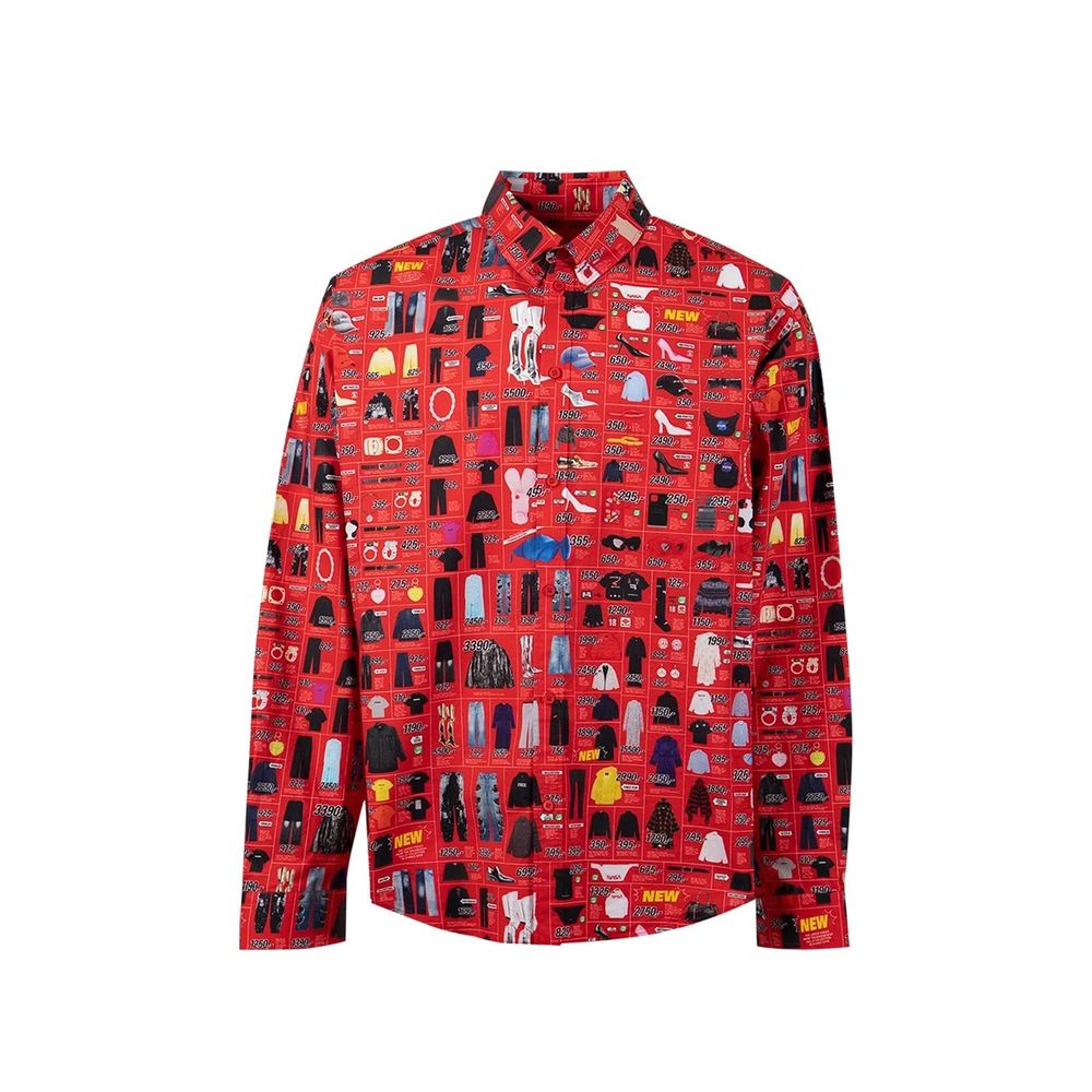 Balenciaga Βαμβακερό Graphic Button-Down Πουκάμισο σε Πολύχρωμο