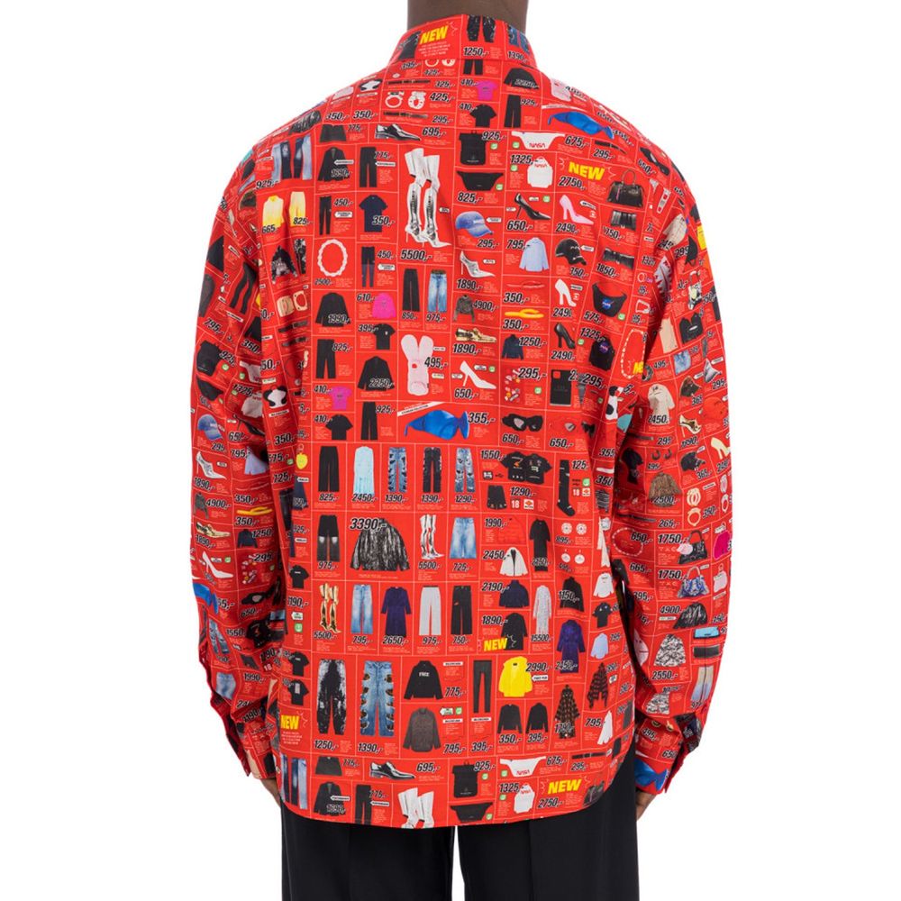 Balenciaga Βαμβακερό Graphic Button-Down Πουκάμισο σε Πολύχρωμο