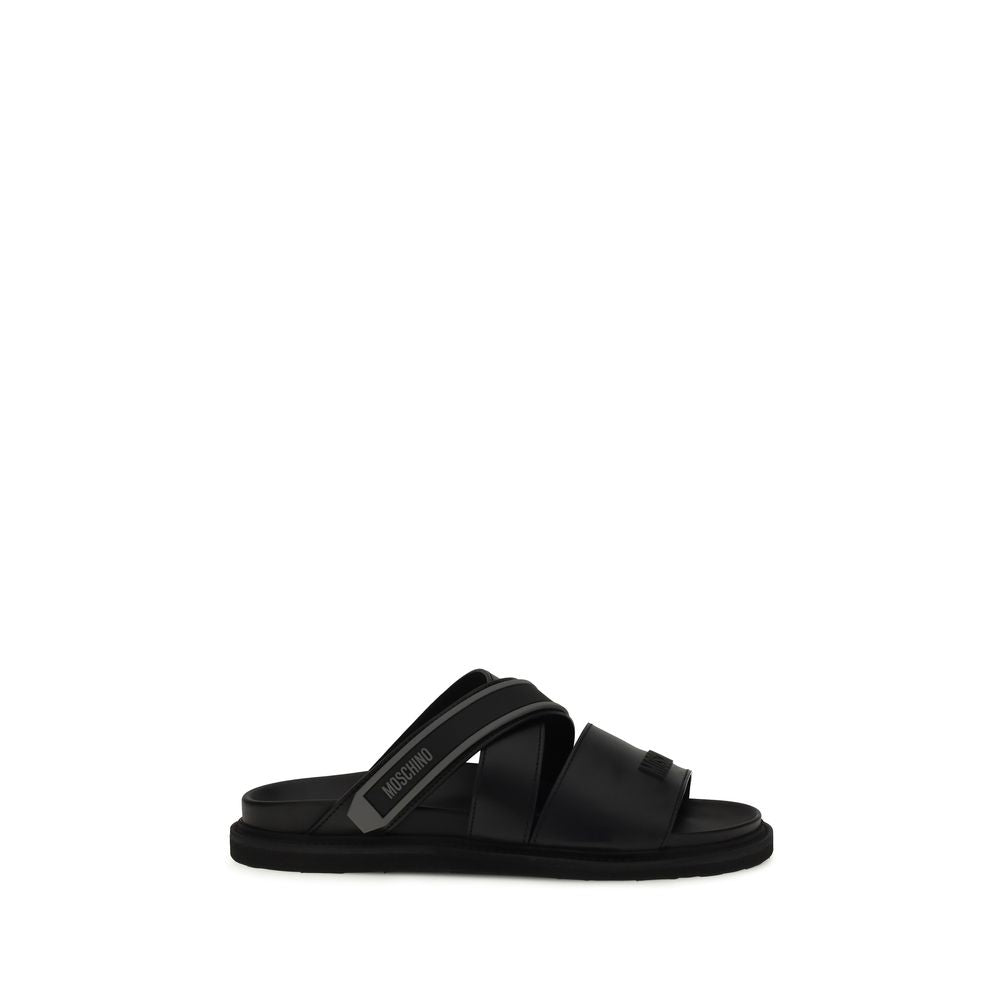 Moschino Flat Calf Leather Sandals