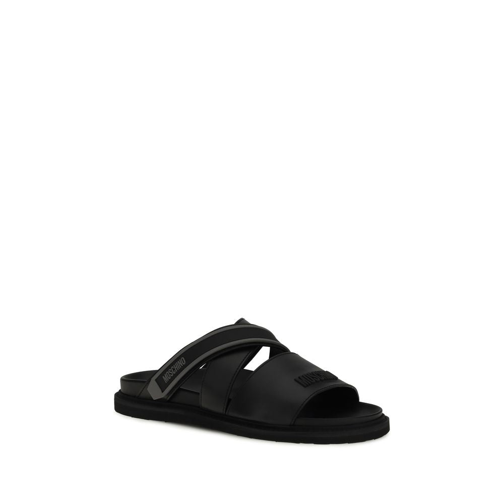 Moschino Flat Calf Leather Sandals