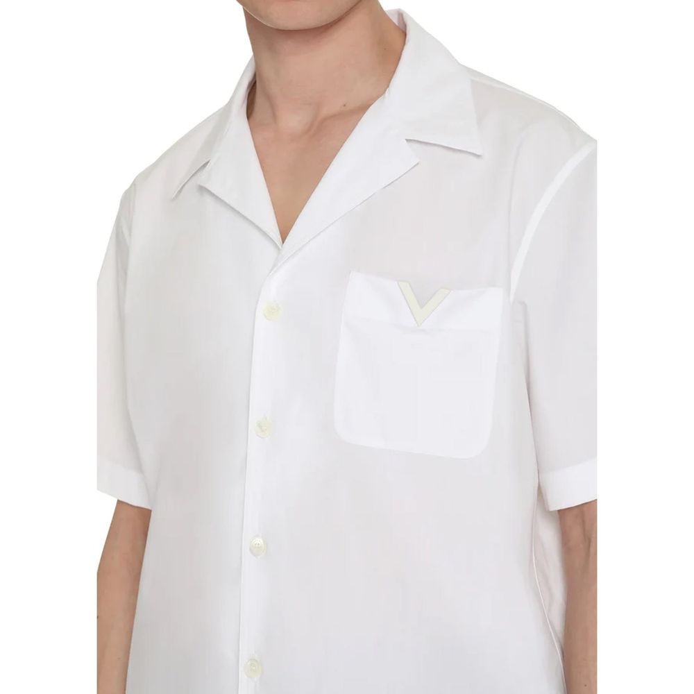 Valentino Short Sleeve Cotton Shirt in White