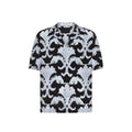 Valentino Silk Notched Collar Shirt in Black