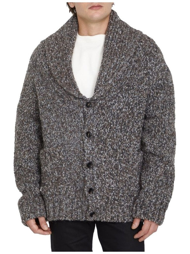 Bottega Veneta Cardigan AlpacaWoolLuxuriouslySoftTexturedCableKnitExtravagantLooseFit Ribbed