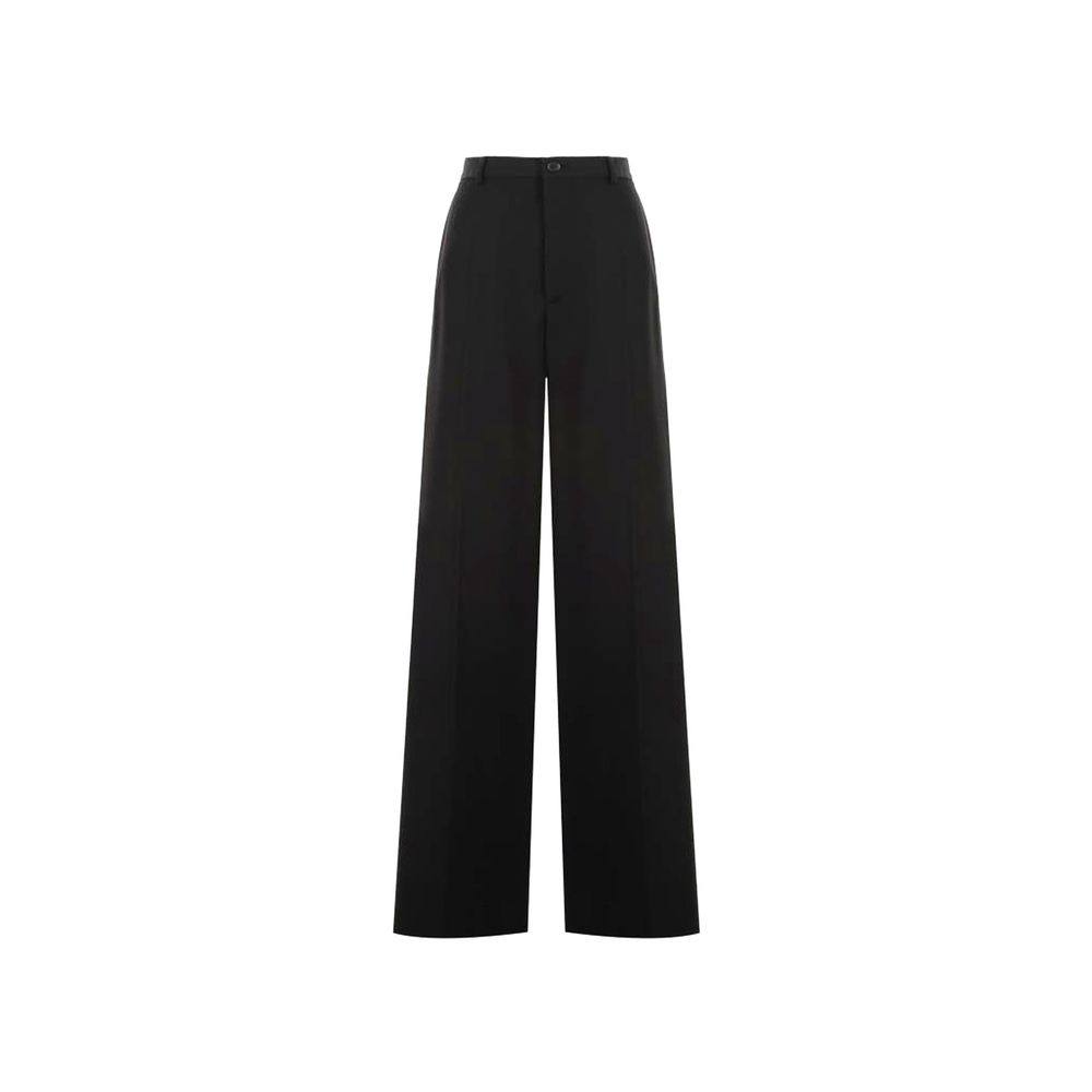 Balenciaga Wool Flare Trousers in Black