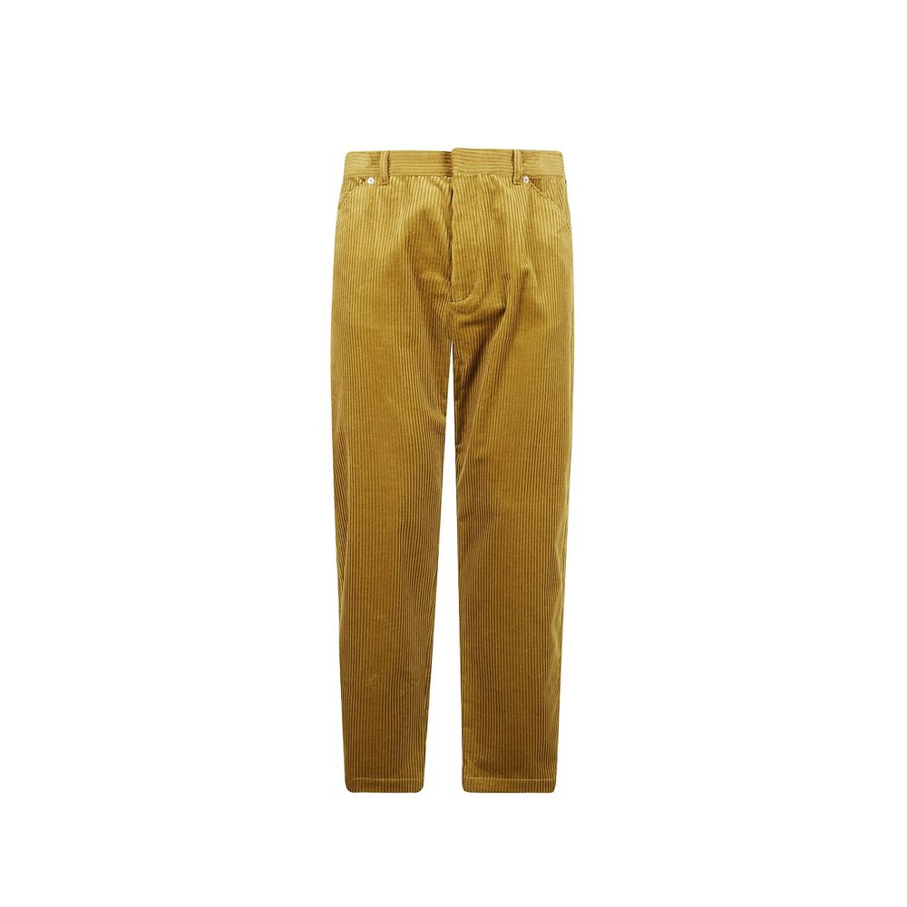Prada Cotton Velvet-Effect Trousers in Bicolor
