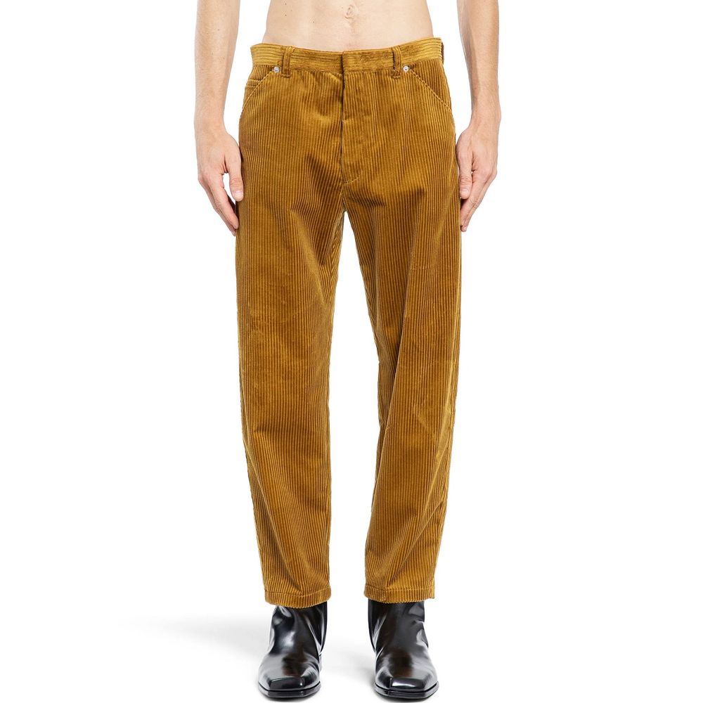 Prada Cotton Velvet-Effect Trousers in Bicolor