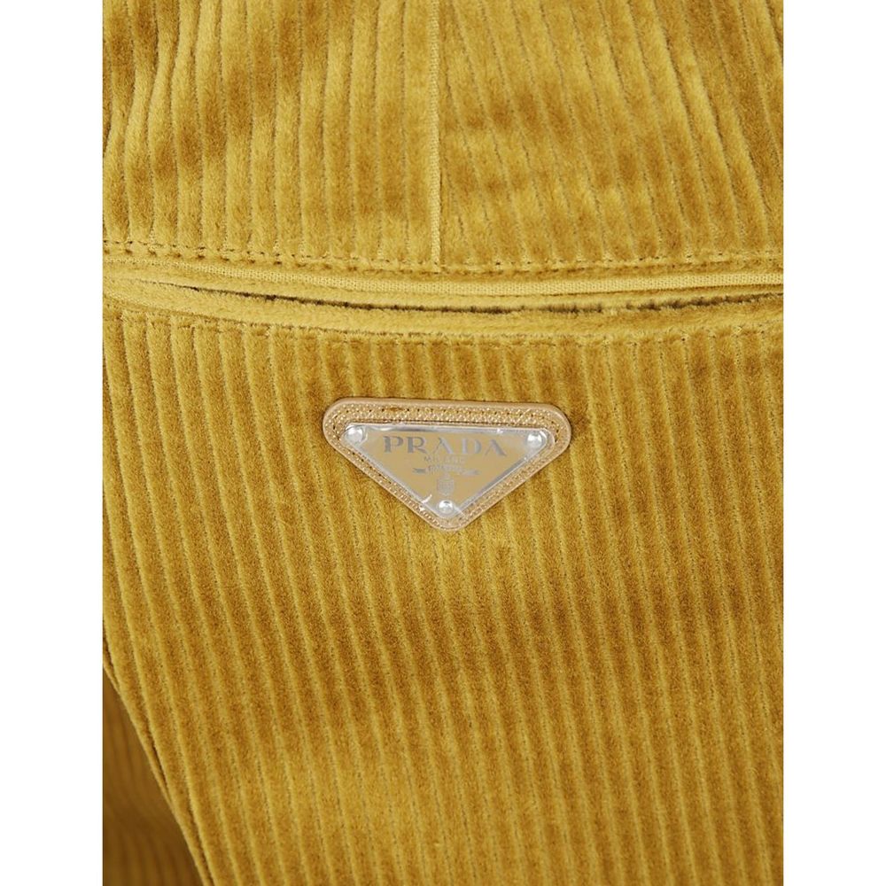 Prada Cotton Velvet-Effect Trousers in Bicolor