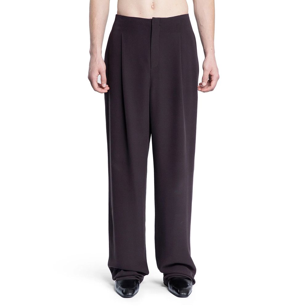 Saint Laurent 100% Silk Dress Trousers in Brown