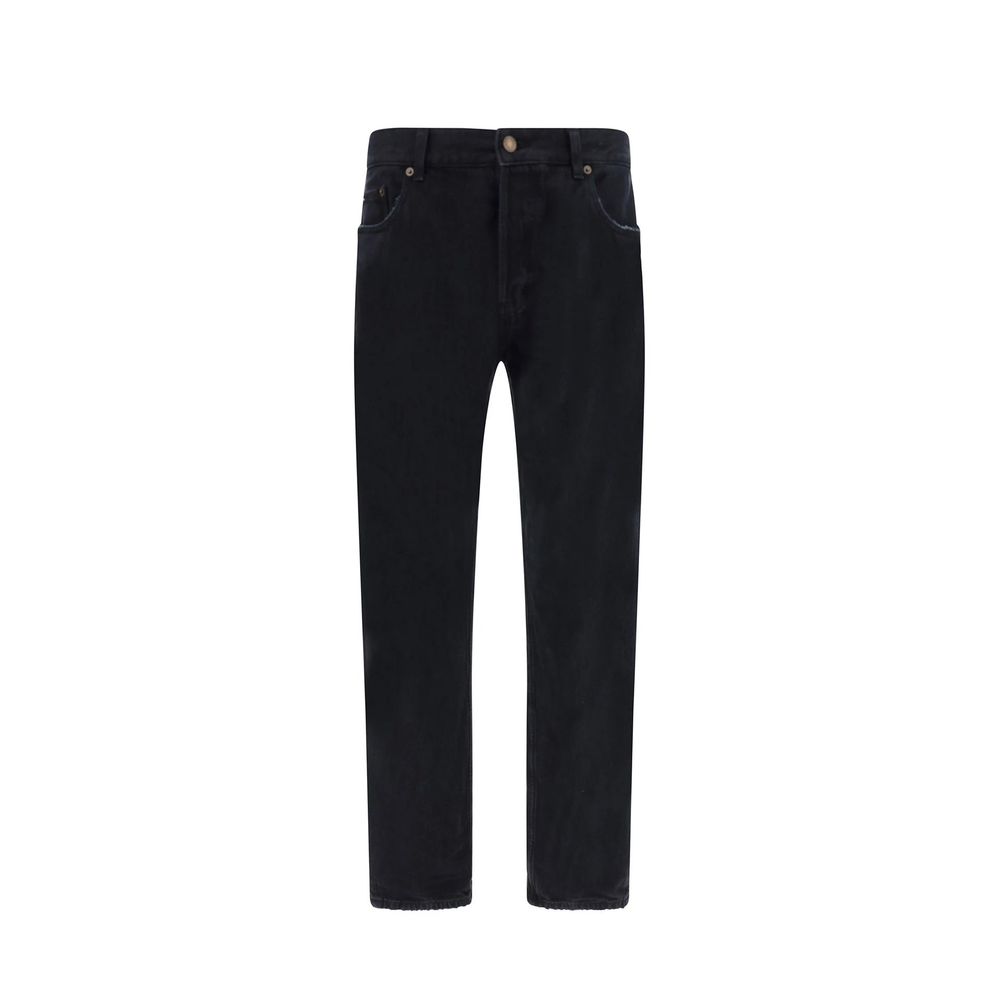 Saint Laurent Βαμβακερά Straight-Leg Jeans σε Μαύρο